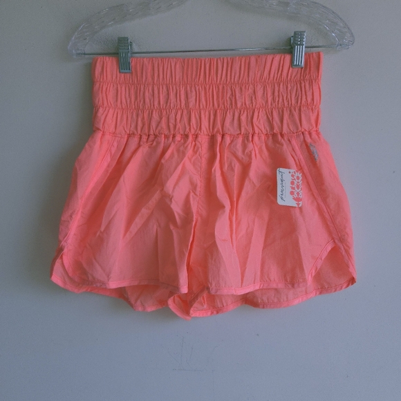 Free People Pants - Free People Movement Way Home Crinkly Athletic Shorts Color Papaya